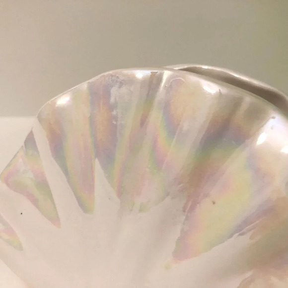 Vintage Capodimonte Fontaine Iridescent Ceramic  Napkin Holder Cameo Italy - Picture 16 of 16